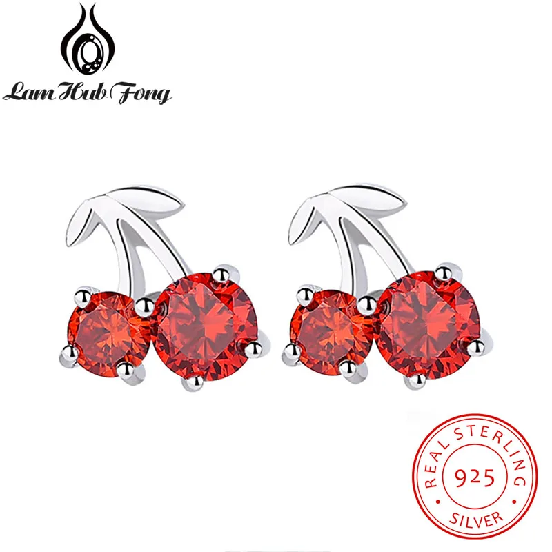 

Симпатичные 925 пробы серебряные серьги-Вишенки настоящие серьги из серебра 925 для Для женщин, хорошее ювелирное изделие, подарок для подруги...