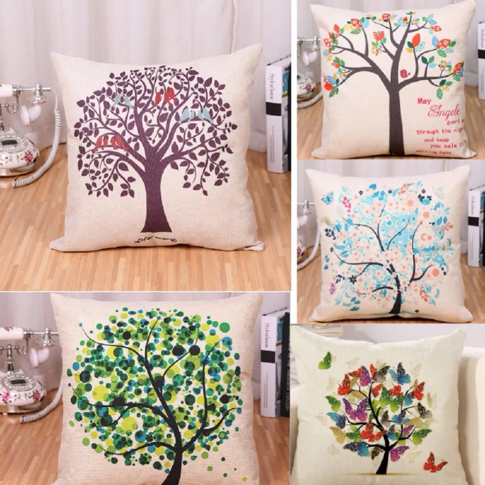 Наволочка из хлопка и льна 45x45 см 1 шт.|throw pillow cases|pillow cover cottontree cushions |