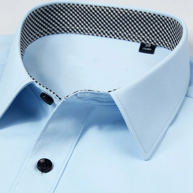 Мужская рубашка большого размера с длинным рукавом из твила отворотом белая 11XL