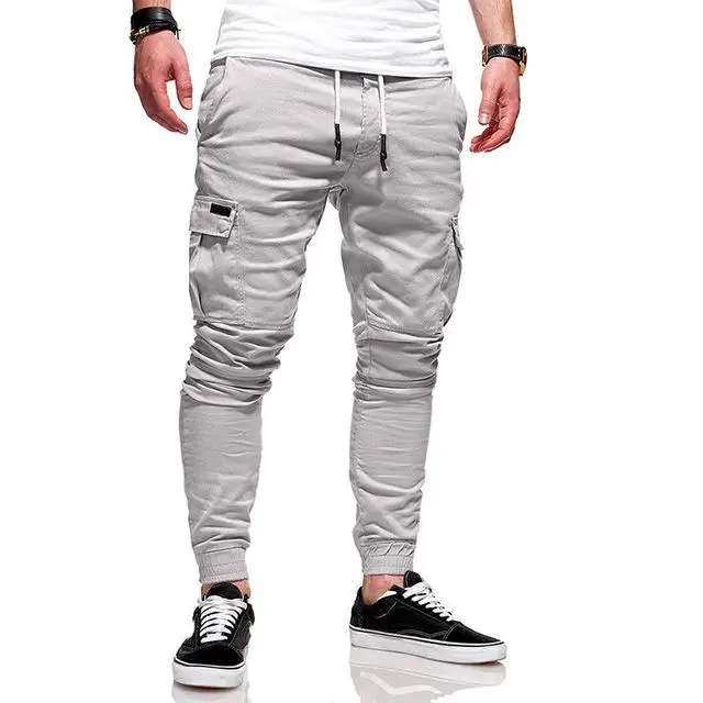 2019 Spring Autumn Solid Casual Men Pants Joggers Slim Hot Sale New Brand Men's Trousers GD1191 | Мужская одежда