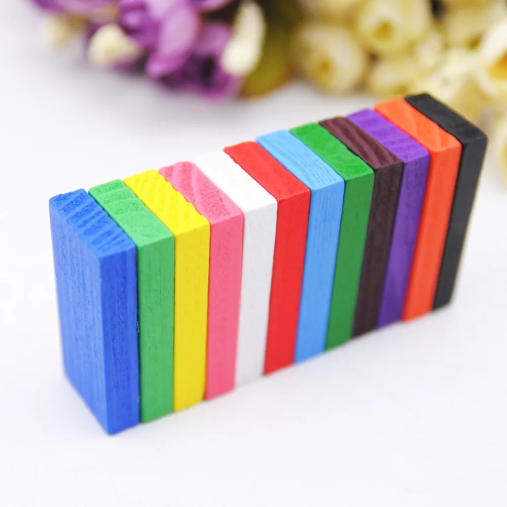 120 шт DIY Разноцветные радужные Детские креативные деревянные строительные блоки домино игровые игрушки Обучающие игрушки Набор игровой подарок