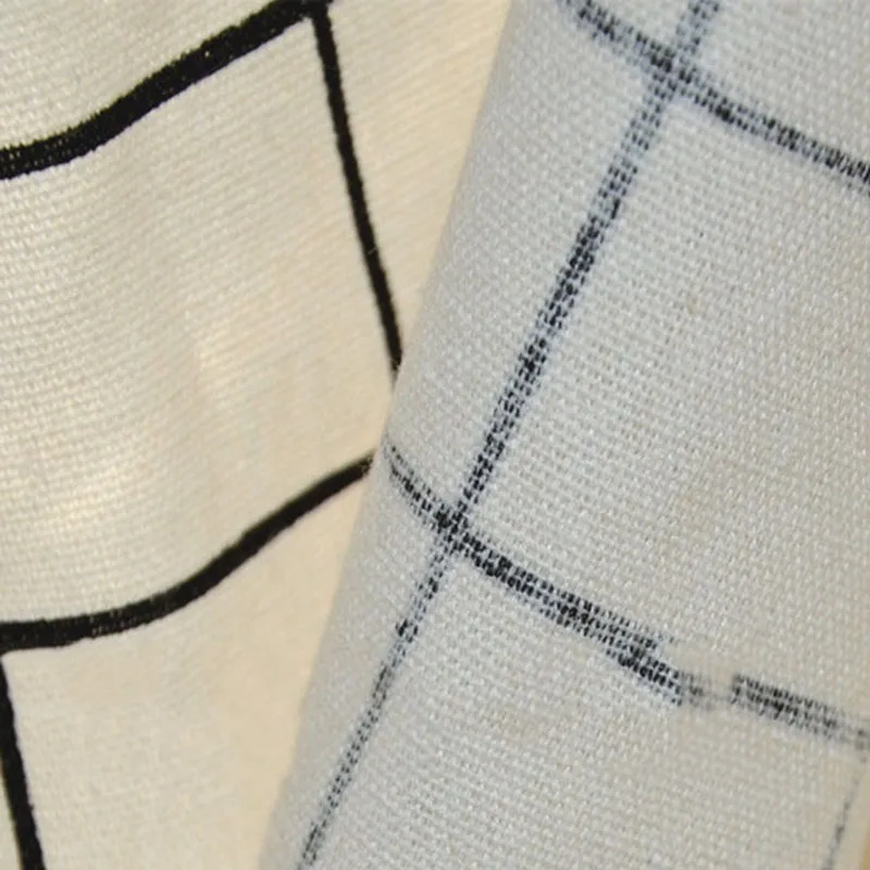 American Country Plaid Cotton Linen Curtain Fabric Bay Window Short Half Shading Bedroom Partition Kitchen ML27A | Дом и сад