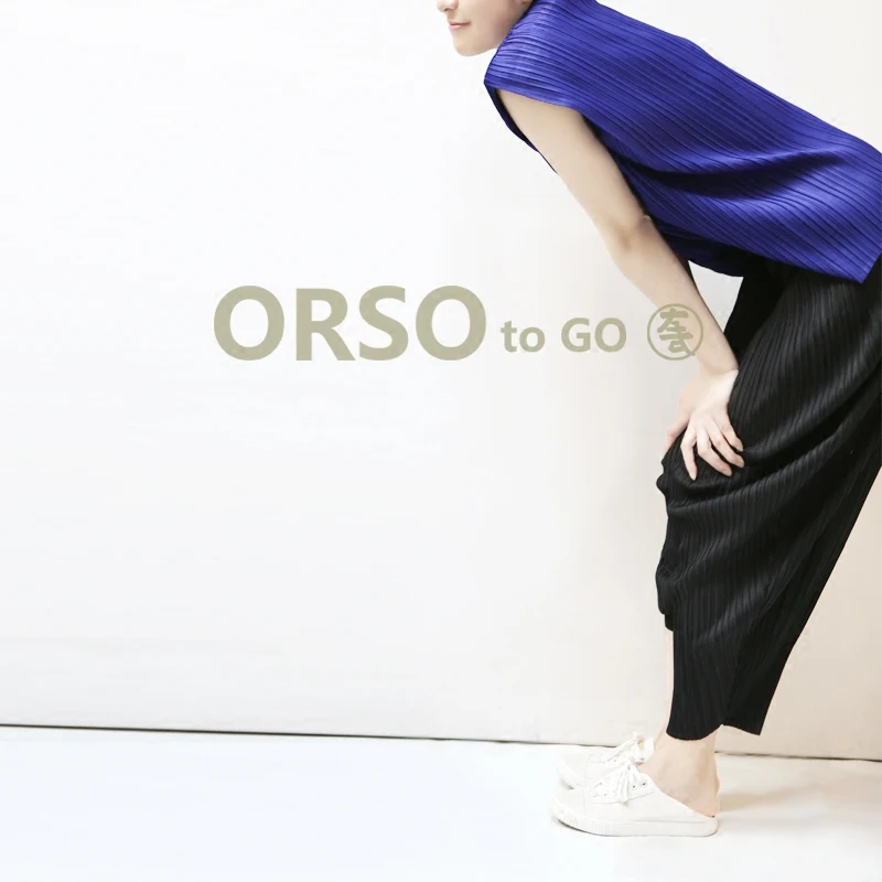 Changpleat 2018 Spring Women harem pants Miyak Pleated Original design elastic waist Solid color loose Female Pants Fashion Tide