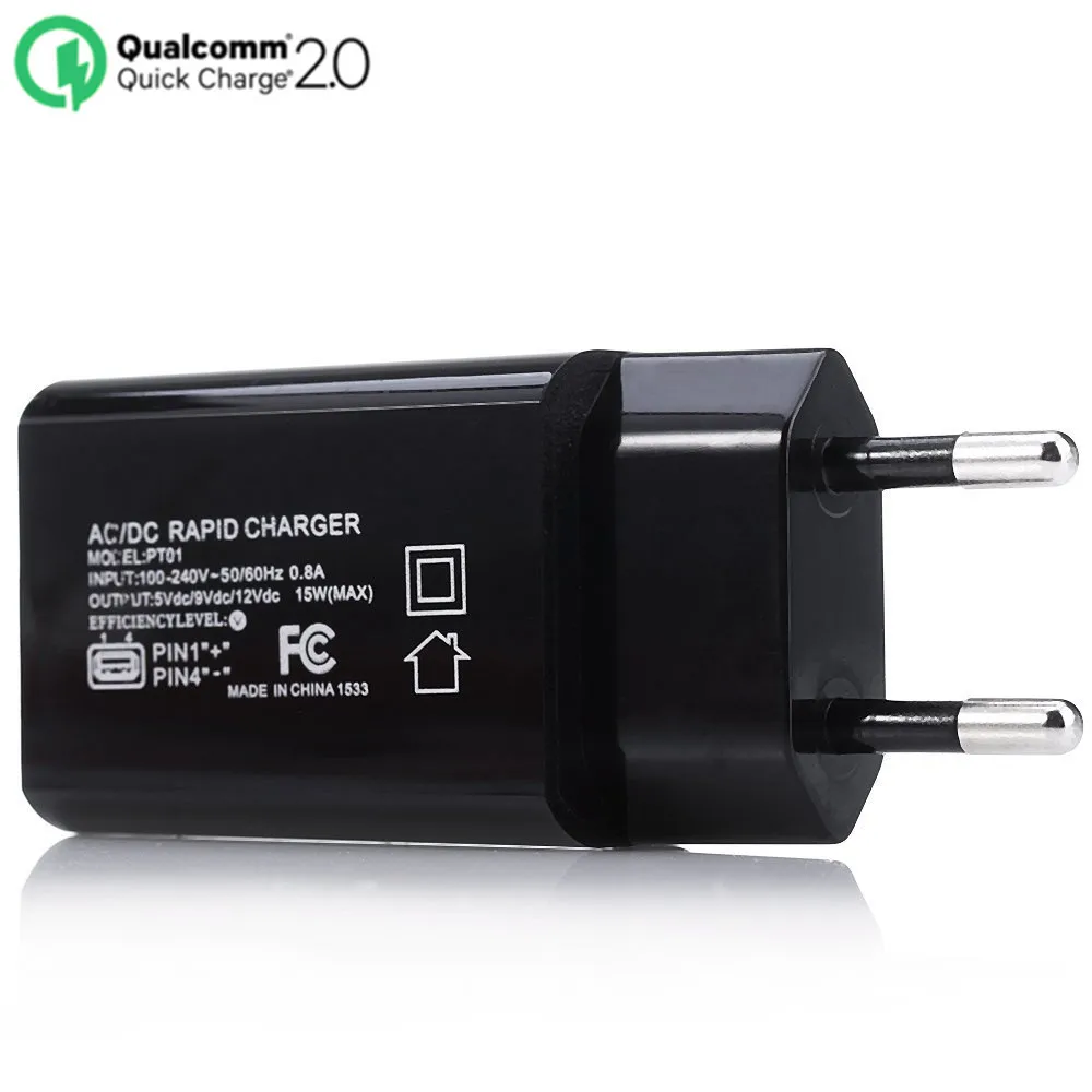 Original Qualcomm Certificated Quick Charge QC2.0 Rapid USB Wall Charger for Samsung Galaxy S6 Xiaomi LG HTC EU / US Free Ship