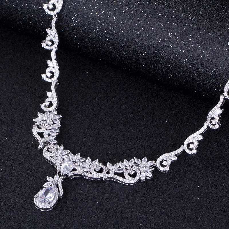 2016 летние модные наборы свадебных ювелирных изделий ожерелье и серьги комплект |