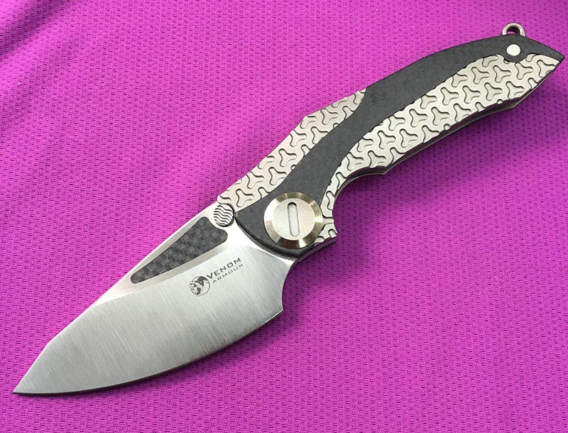 B2 VENOM Броня складной нож для ежедневного использования, M390 лезвие titanium CF Флиппер открытый кемпинг охотничьи ножи выживания карман кухонный Фруктовый нож для повседневного использования, инструмент - Цвет: B2
