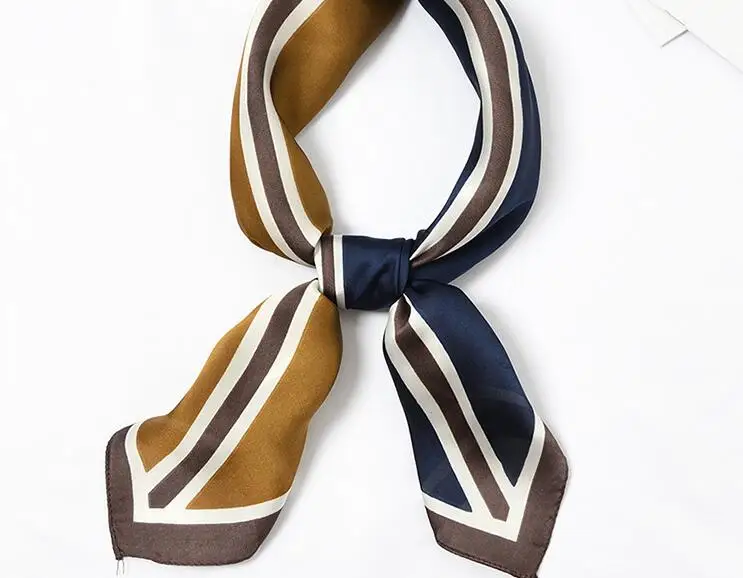 

Yishine 70*70 CM Women Multifunction Polyester Silk Scarf Patchwork Printed Satin Small Square Wraps Scarves Shawl
