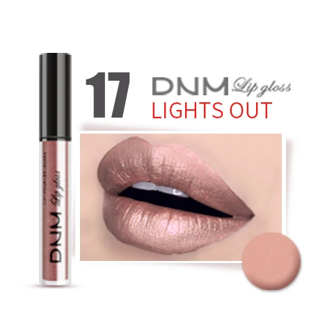 17 LIGHTS OUT DNM сверкающий блеск для губ, помада, оттенок, увлажняющий блеск, макияж, жидкий блеск для губ, помада, макияж, 52 цвета, блестящая краска, брендовая косметика - Цвет: 17 LIGHTS OUT