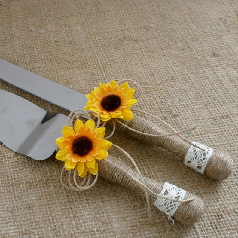 Набор свадебных ножей для торта набор подсолнечника | Дом и сад