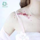 Временная водостойкая Татуировка Rocooart, вишневый цвет, милый розовый цветок, татуировка для женщин и девочек на ключицы, на руку, боди-арт, дизайн