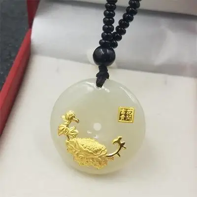 Ожерелье с подвеской в виде золотого пиона hitian Подарочная Женская Цепь для