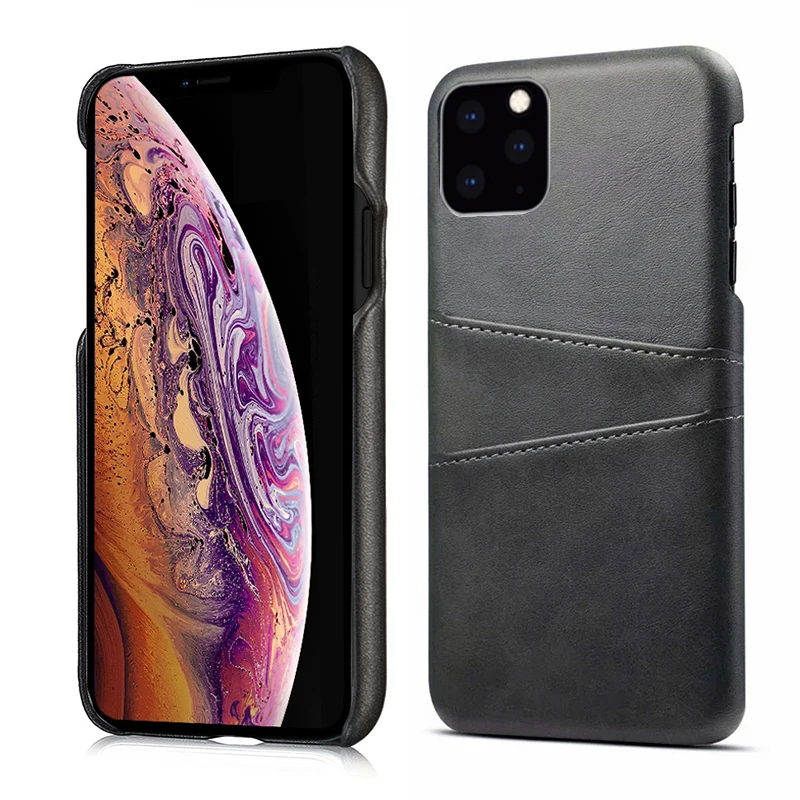 Кожаный чехол для iPhone 11 pro max роскошная задняя крышка держатель карт кошелек
