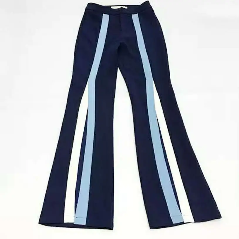 Женские широкие брюки в полоску с разрезом и высокой талией Новинка|flared trousers|women