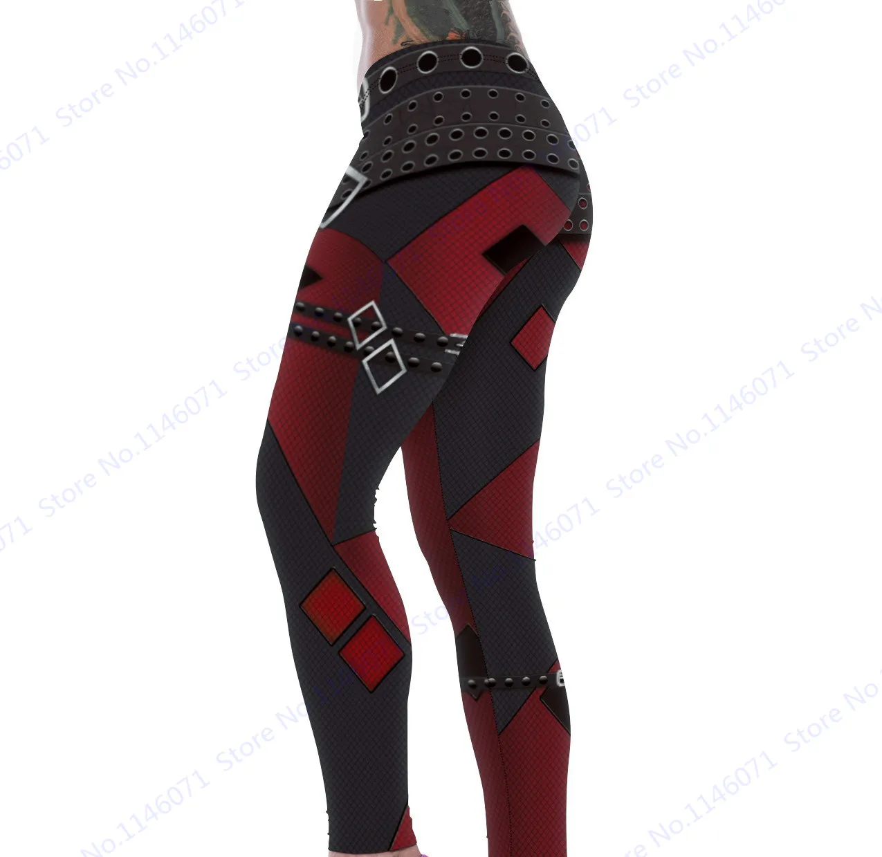 Red Harleen Quinzel Power Flex Yoga Leggings Batman Harley Quinn Fitness Gym Workout Running Tights Sexy Slim Skinny Pants Woman | Спорт и