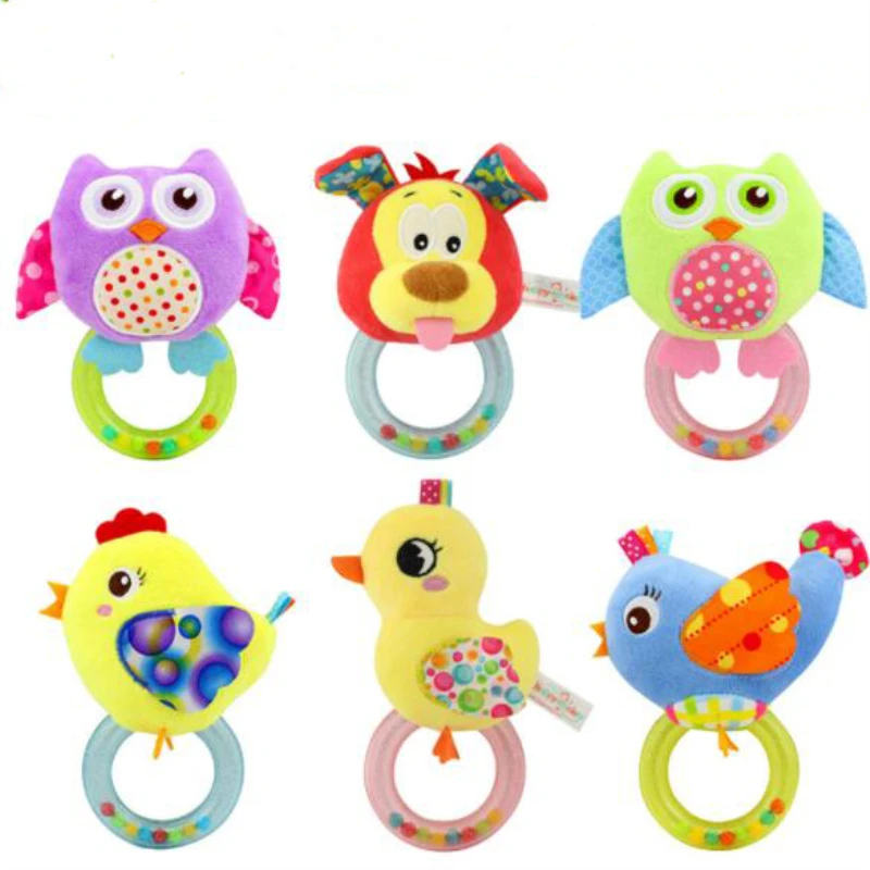 Новорожденный погремушка с героями мультфильмов кольцо мягкий плюшевый