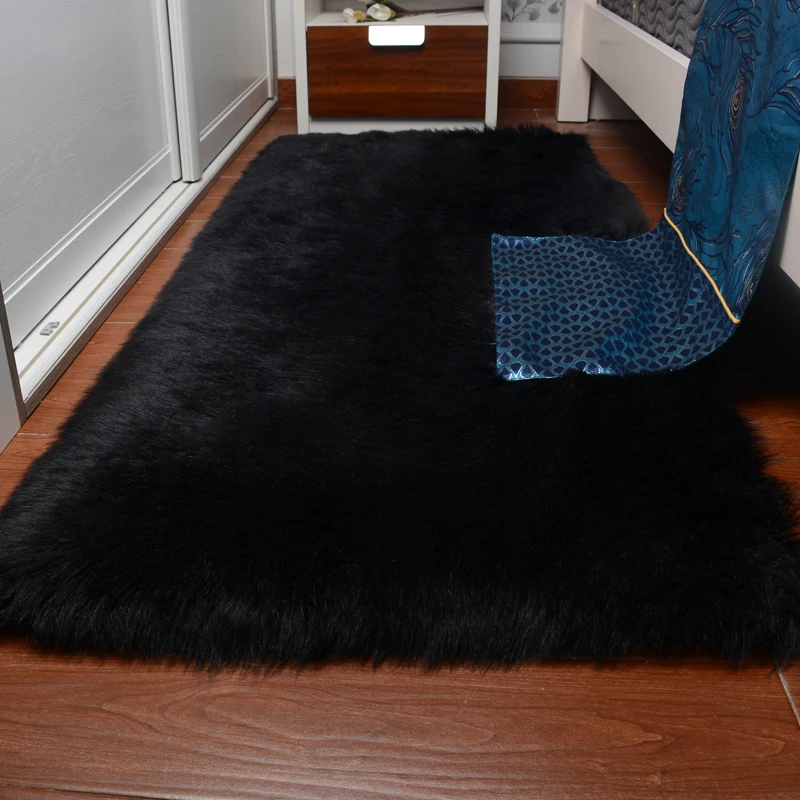 Imitation wool rug simple modern plush bed front bedside blanket light luxury mat fashion fur carpet Customized multiple sizes | Дом и сад