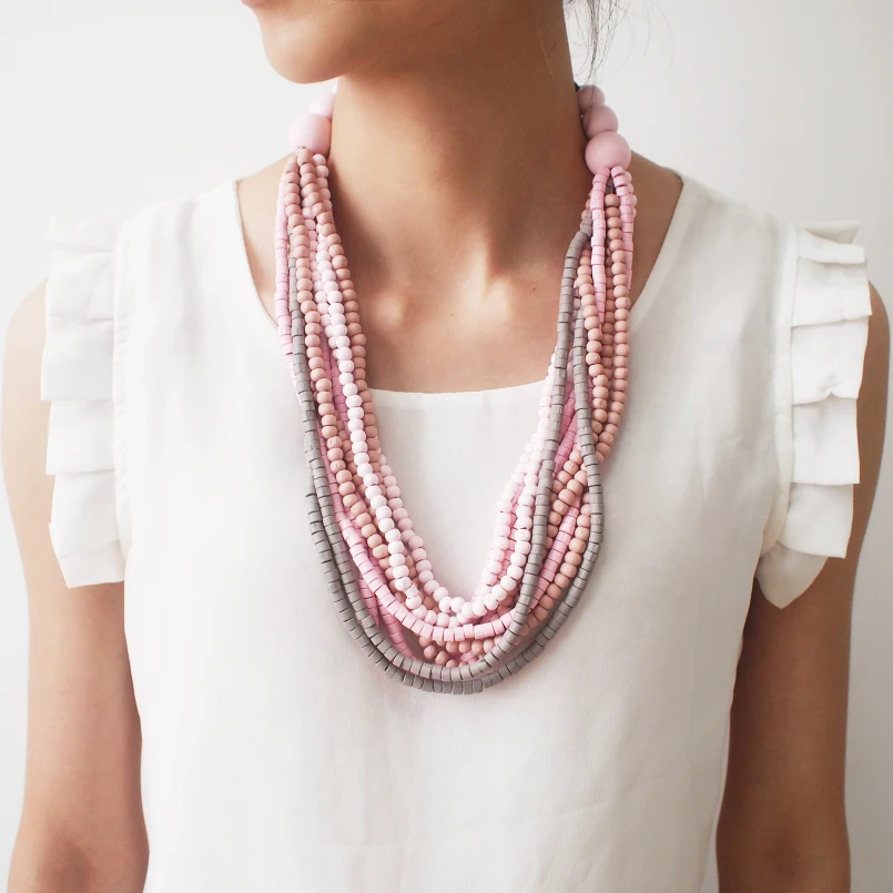 Женское многослойное ожерелье с бусинами MANILAI богемное ручной работы из