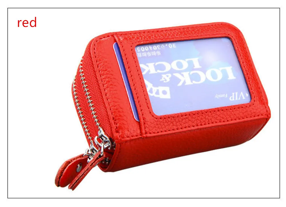 BISI GORO модные унисекс кошельки из натуральной кожи с RFID двойной застежкой-молнией держатель для карт ID Чехол для кредитных карт