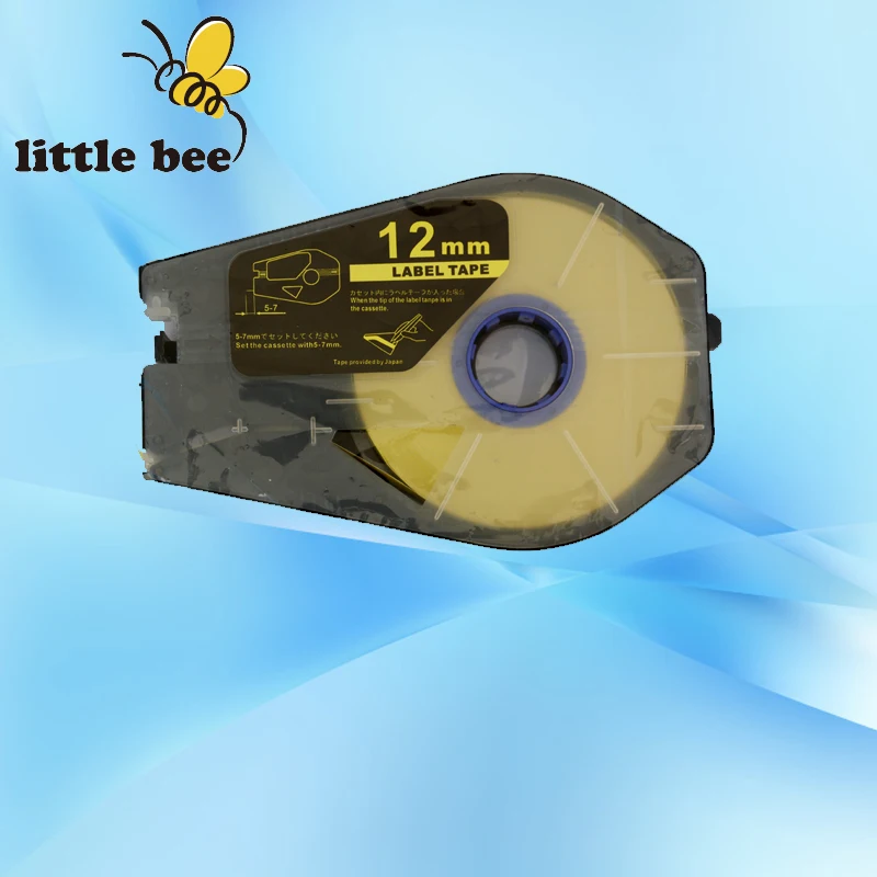 Бесплатная доставка ярлык кассета желтого кабеля 12 мм трубчатый Принтер Mk1000 Mk1100