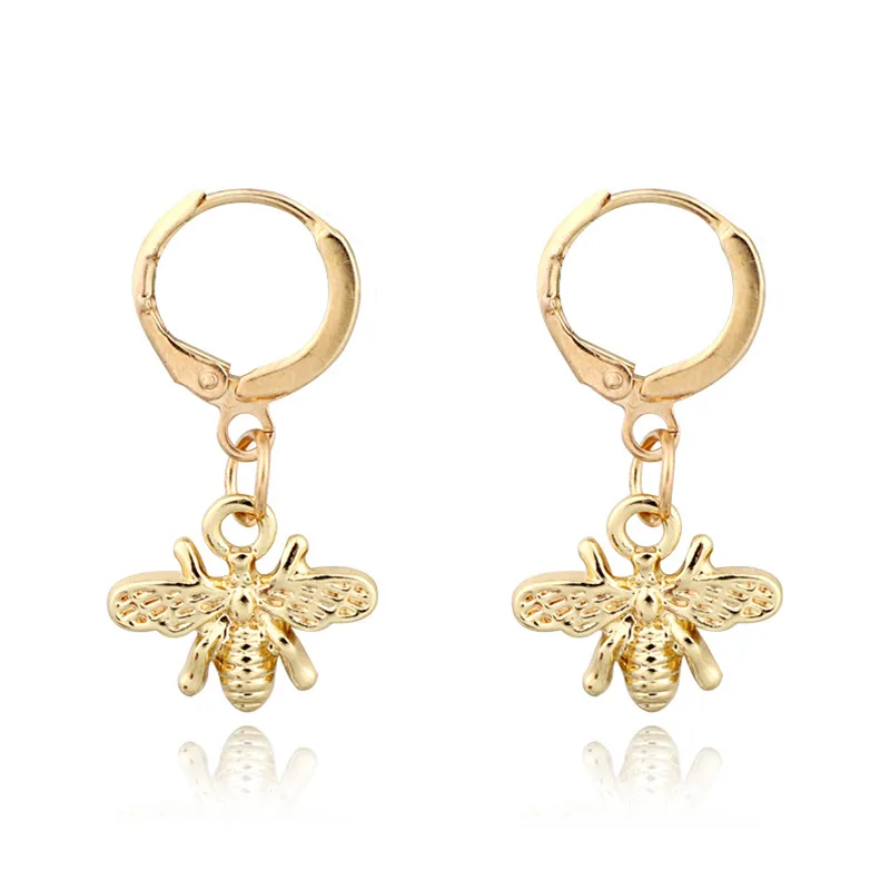Маленькие европейские серьги-кольца Dayoff в виде пчелы круглые милые