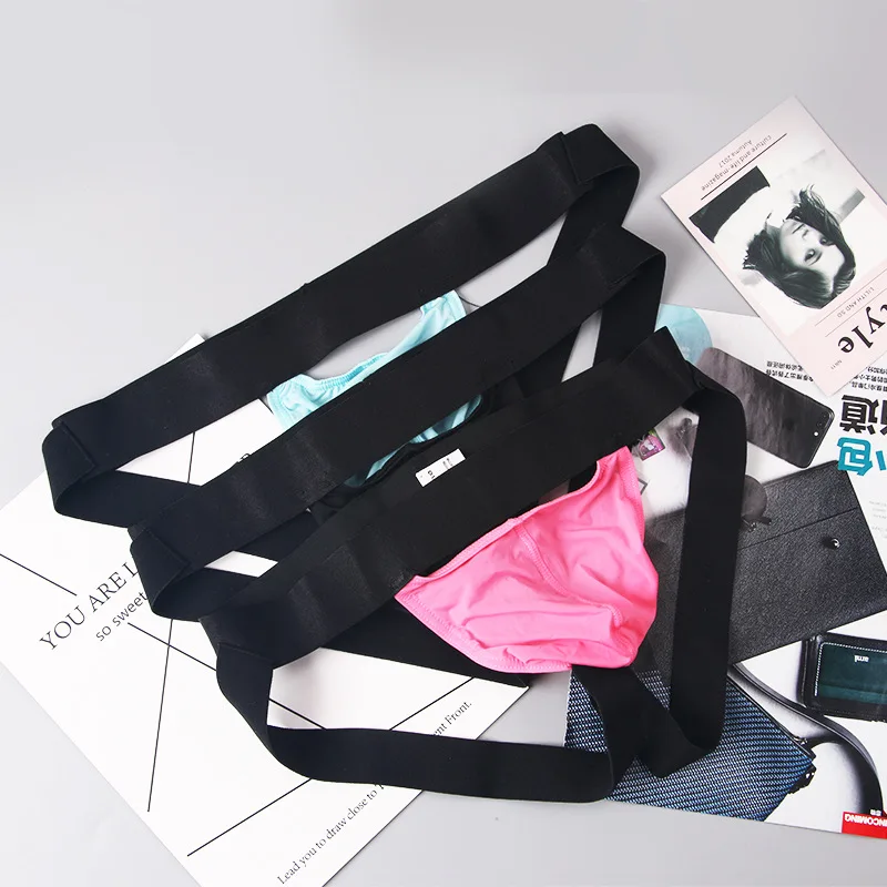 Сексуальные мужские нейлоновые стринги бандаж трусы с мешочком для пениса и