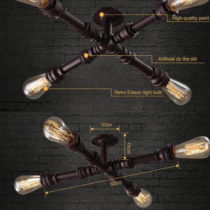 Винтажный Железный настенный светильник в стиле лофт индастриал настенные бра с