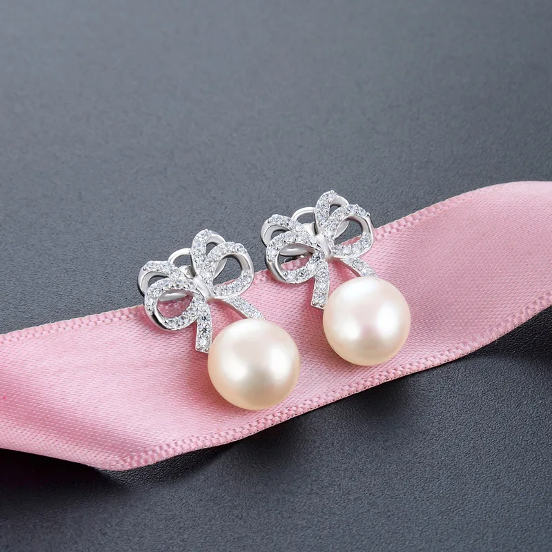 Оптовая продажа ювелирных изделий из стерлингового серебра серьги с жемчугом