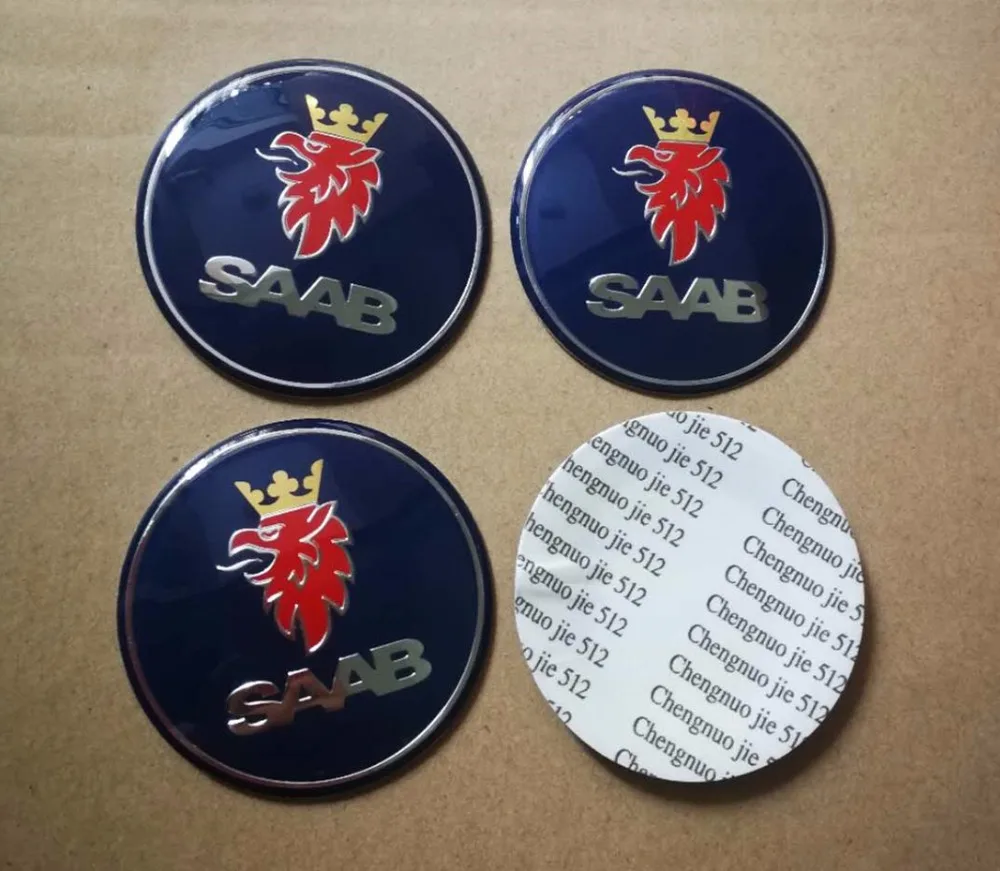 4 кратный 65 мм синий Saab Центральная втулка колеса автомобиля значок эмблема