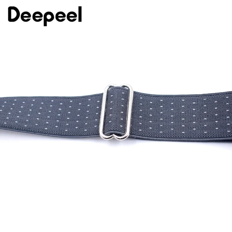 Deepeel 1pc 3.5*125cm Casual Men Suspenders Polyester Jacquard 2 Clips Suit Pants Shirt Stays Accessories Decoration Strap SP013 |