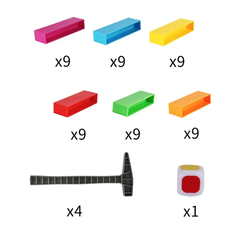 59 шт. красочные пластиковые башенные блоки игрушки домино стеллаж
