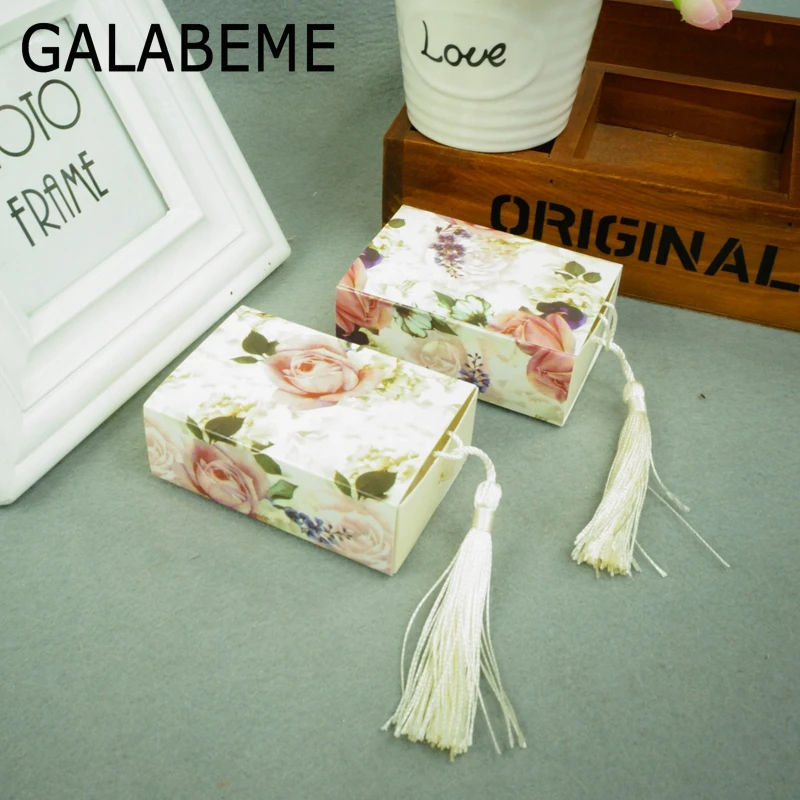 Galabeme 50 шт./лот 6 см x 3 8 свадебные коробка конфет с Ленточки шоколад Коробки подарки