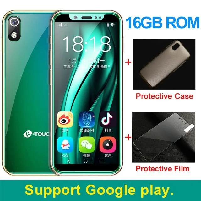 Green Поддержка Google play MTK6580 четырехъядерный android 8,1 3g смартфон 3," маленький мини мобильный телефон 2 Гб ОЗУ 16 Гб ПЗУ Две сим-карты K-TOUCH - Цвет: Green