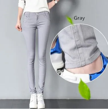 Spring & Autumn Pencil Pants For Women Skinny Femme Trousers  Candy Color Solid Slim Female Pants  Capris