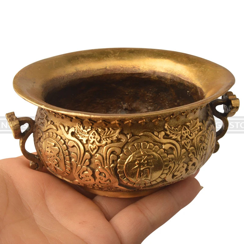 

Chinese Feng Shui Decor The Bronze Sculpture Cornucopia Carved Metal Handicraft Home Decoration