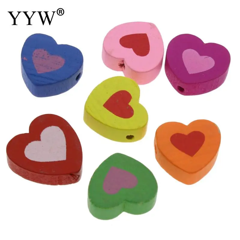 

Wooden Beads 200pcs Heart Styles Spacer Beading 18x5mm Wood Beads Toys For Baby DIY Kids Toys Makeing Bracelet Necklace