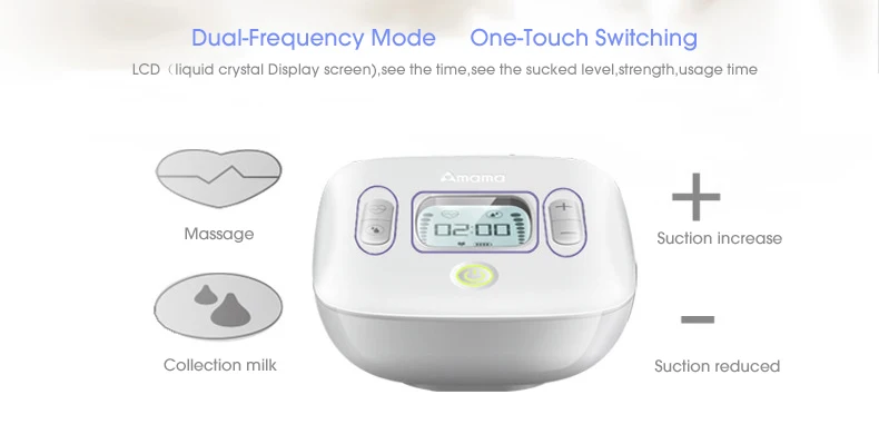 Amama baby smart lcd USB Электрический молокоотсос ультра-тихий портативный молокоотсос с 9 регулируемые уровни всасывания