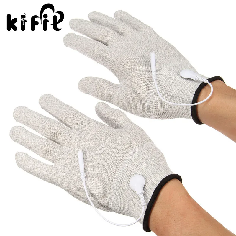 KIFIT 1 пара Массажная релаксационная проводящая Электротерапия массажные электродные перчатки ударная проволока машинная терапия ручной массажер инструмент