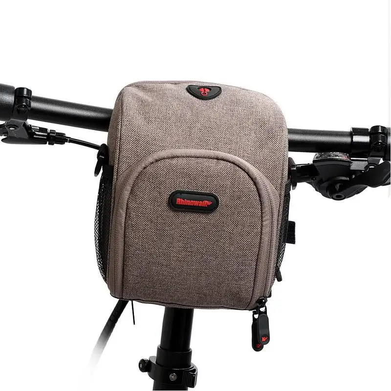 Темный хаки Rhinowalk bicycle handlebar bag for brompton bag folding bike multi fucntion bicycle bag bagpack with waterproof cover and belt - Цвет: Темный хаки