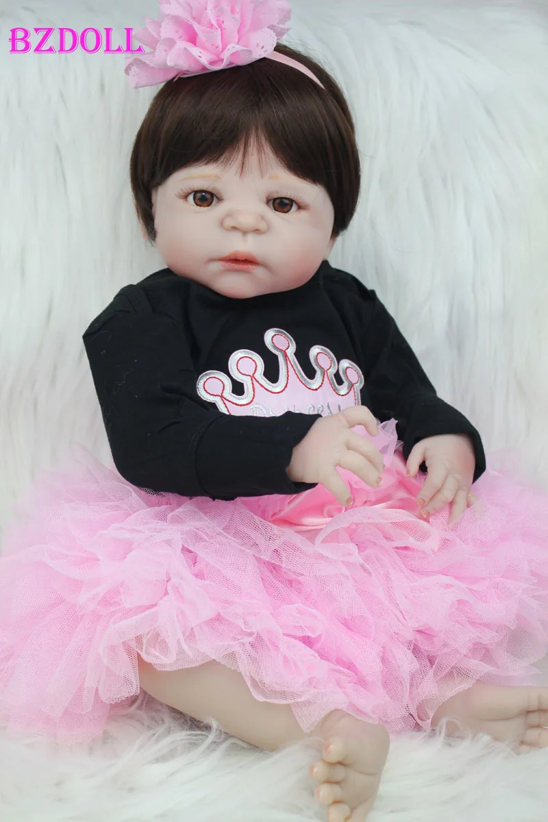 55 см всего тела силикона Reborn Baby Doll как настоящие 22 дюймов принцессы для