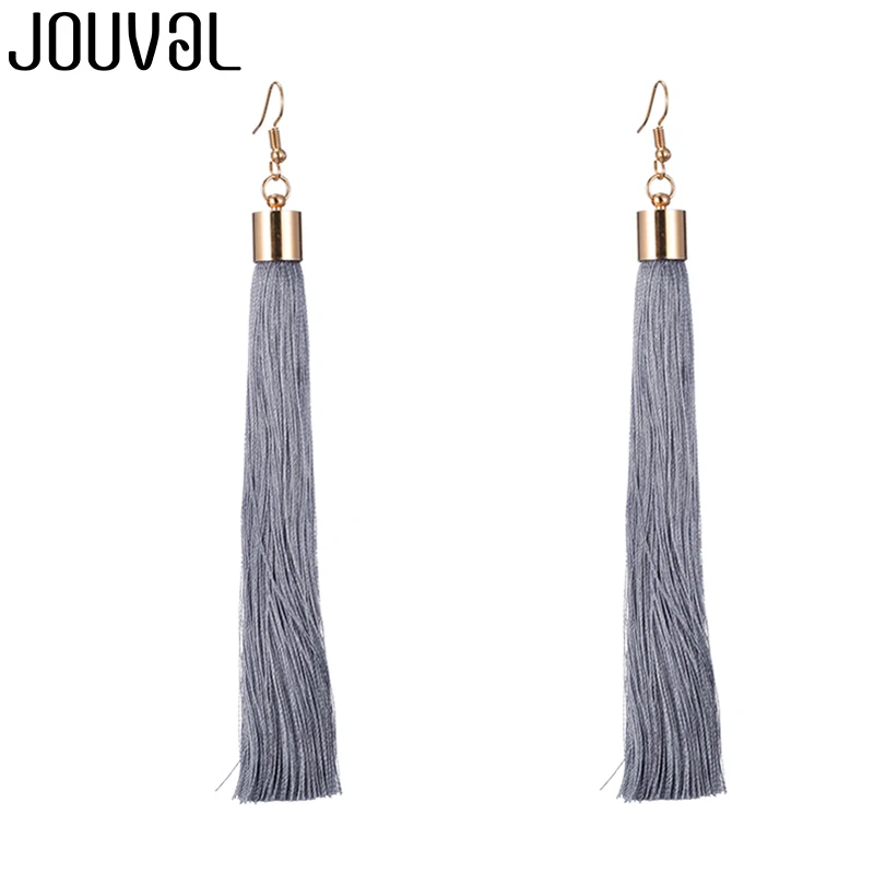 E1260-18 JOUVAL Серьги-кисточки женские длинные висячие серьги с бахромой женские серьги Boho массивные Brincos винтажный этнический Богемный ювелирные изделия - Окраска металла: E1260-18