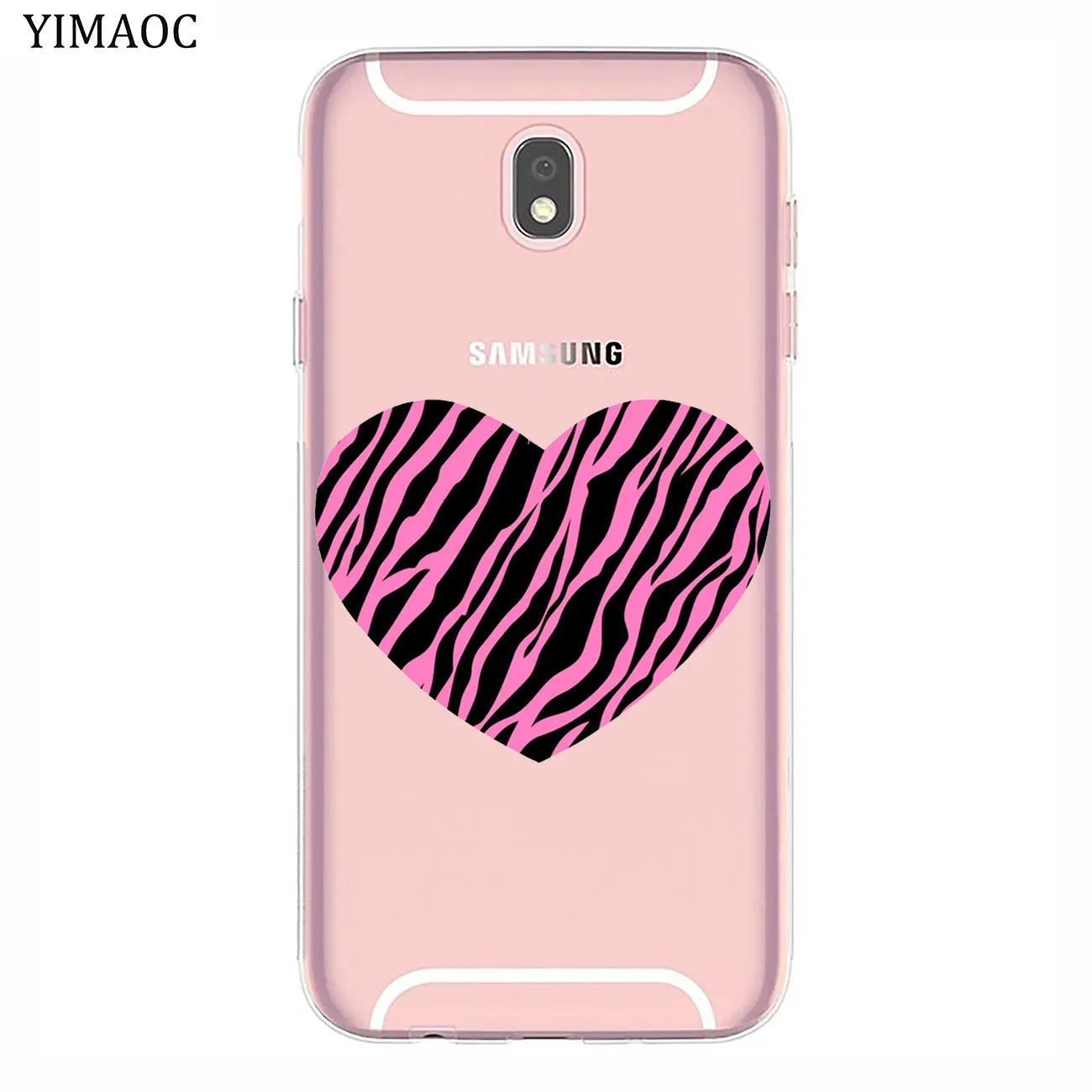 Мягкий чехол в розовую полоску с сердечками и губами для Samsung Galaxy J8 J7 Duo J6 J5 J4 J3 2017 A2