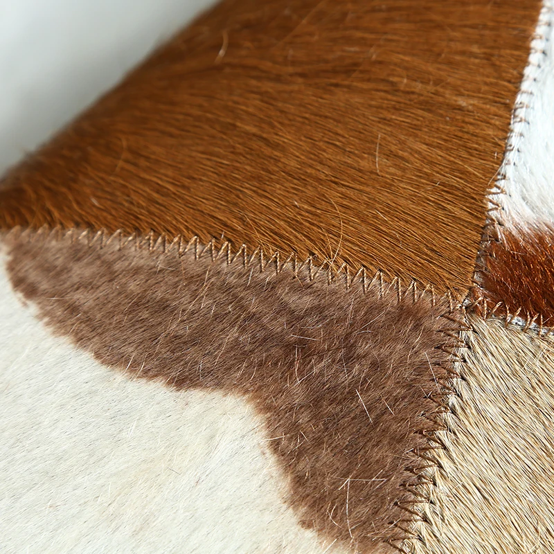 European Style Simple Carpets Living Room Bedroom Tea Table Rugs Cowhide Manual Stitching Carpet Luxurious Large Rug | Дом и сад