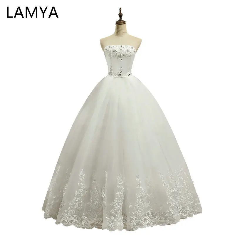 Недорогое кружевное платье невесты свадебное с бантом Индивидуальный размер