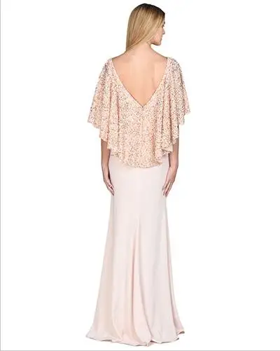 2016 оболочка джерси вечерние платья с блестками бабочка кабо вечернее платье