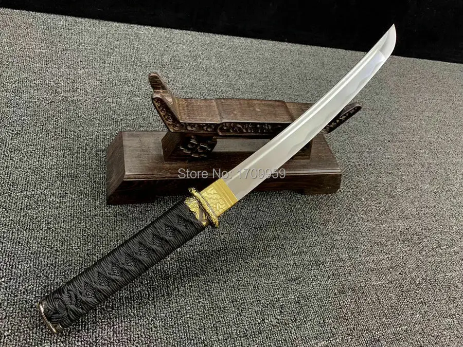 Japanese Wakizashi Sword Katana Full Tang High Carbon Steel Blade Sharp Handmade Samurai Short Knife