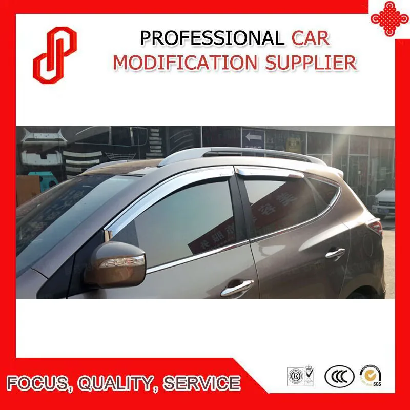 

High Quality ABS plating decorative trim vent shade rain sun wind deflector window visor for IX35 2015 16 17 18
