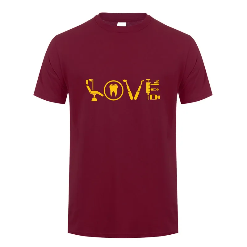 Omnitee Love equipe мужские футболки ts для дантиста, Мужская футболка, забавная хлопковая футболка с короткими рукавами, футболка для доктора зубов, топы, OZ-188 - Цвет: Maroon
