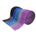 2 ярда 4 см блестящая Алмазная сетчатая оберточная лента серебряные стразы в рулоне сетка для украшения дома вечерние кристальная лента ручной работы