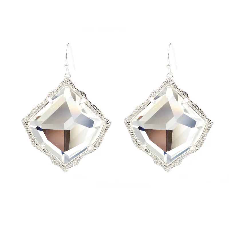 Silver Clear Earring Новое поступление года. Ожерелье с подвеской из акриловой инкрустации в виде лица Mirro. Ожерелье с подвеской в виде объемной смолы лучшего качества - Окраска металла: Silver Clear Earring
