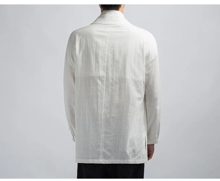 Sinicism Store INS мужская одежда мужская хлопковая и льняная однотонная Повседневная кимоно Черная Куртка мужская ветровка в Корейском стиле